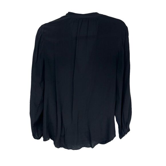 Calypso St. Barth Ruth Black Surplice Silk Blouse, Size Small - Picture 3 of 10